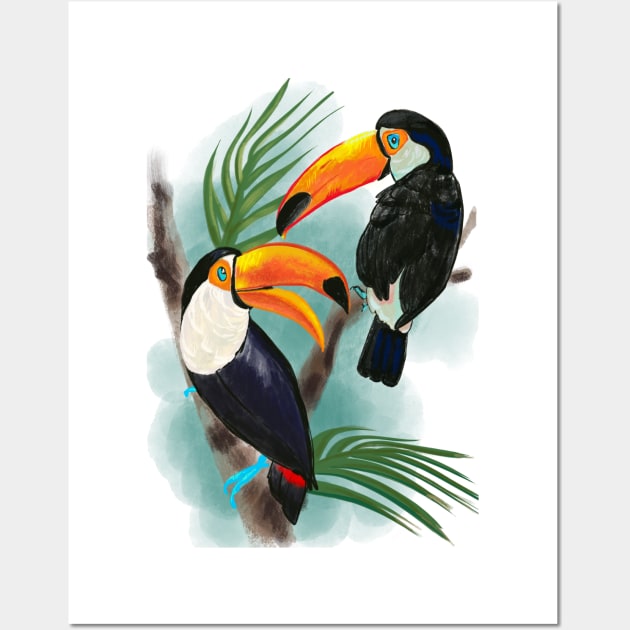 Toucans in the tree Wall Art by Orangerinka